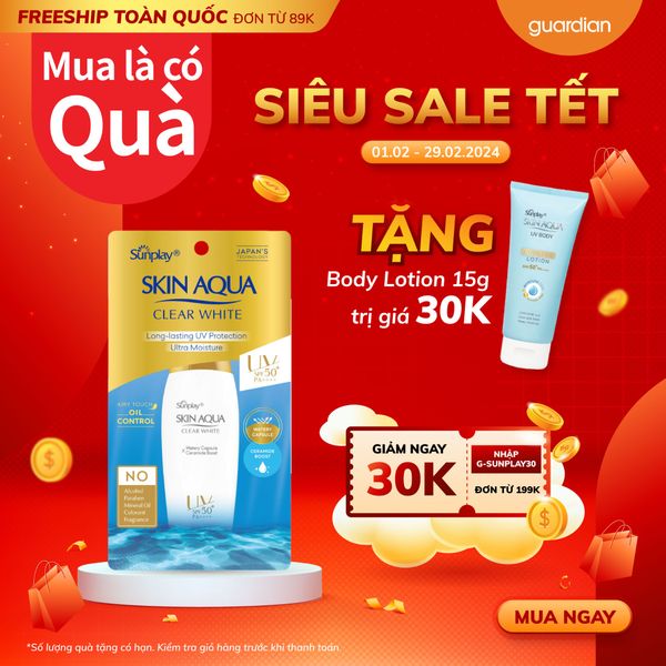 Sữa Chống Nắng Dưỡng Da Trắng Mịn Sunplay Skin Aqua Clear White Spf50+ Pa++++ 55Gr