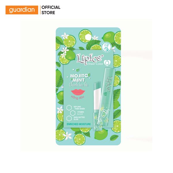 Son Dưỡng Lipice Sheer Color Q Mojito Mint Hồng Đào 2,4Gr