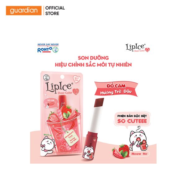 Son Dưỡng Môi Lipice Sheer Color Q Strawberry Tea 2.4G