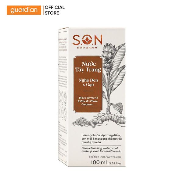 Nước Tẩy Trang S.O.N Nghệ Đen & Gạo 100Ml
