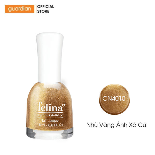 Sơn Móng Tay Felina CN4010 Nhũ Vàng Ánh Xà Cừ 18ml