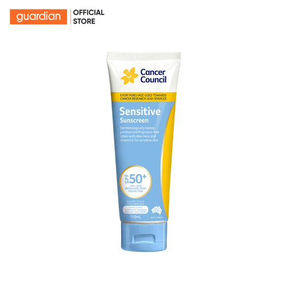 Kem Chống Nắng Dành Cho Da Nhạy Cảm Cancer Council Sensitive Sunscreen Spf 50+ 110Ml