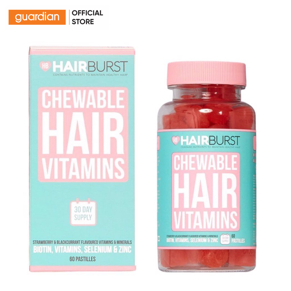 Kẹo dẻo kích thích mọc tóc Hairburst Hộp 60 viên Guardian Việt Nam Kẹo dẻo kích thích mọc tóc Hairburst Hộp 60 viên Guardian Việt Nam