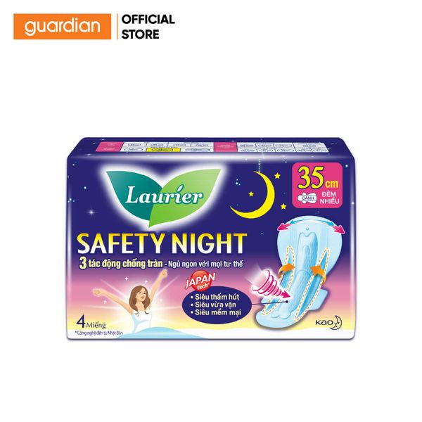 Băng Vệ Sinh Laurier Đêm Siêu An Toàn 35Cm Safety Night 4 Miếng