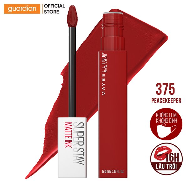 Son Kem Lì Maybelline Super Stay Matte Ink Lipstick (City Edition) 375 Peacekeeper Đỏ Đất 5Ml