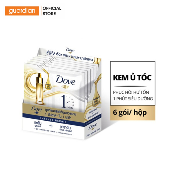 Kem Xả Giúp Phục Hồi Dove 1 Phút Siêu Dưỡng 6 Gói/Hộp