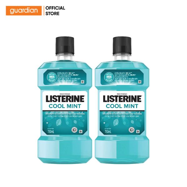 Combo 2 Nước Súc Miệng Hương Bạc Hà Cool Mint Listerine 750Ml/Chai