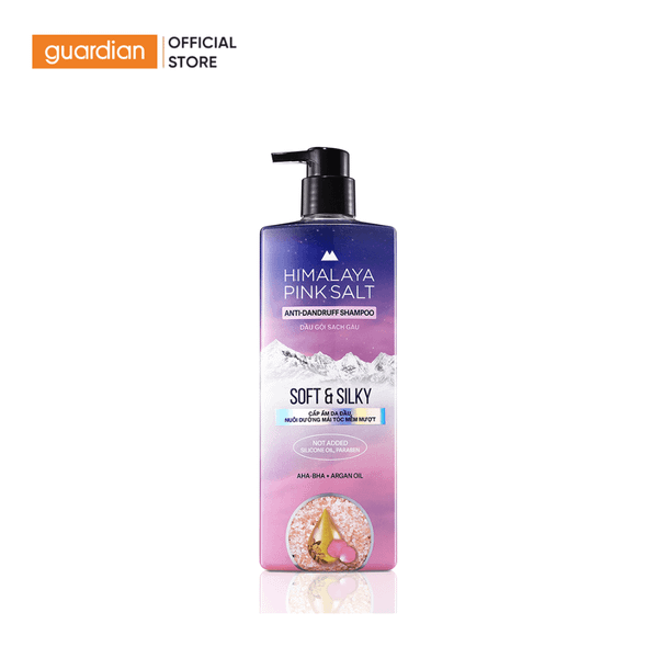 Dầu Gội Làm Sạch Gàu Muối Hồng Himalaya Solf & Silky Mềm Mượt Óng Ả 650ml