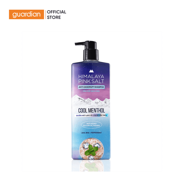 Dầu Gội Làm Sạch Gàu Chứa Muối Hồng Himalaya Anti-Dandruff Shampoo Cool Menthol Mát Lạnh Bạc Hà 650ml