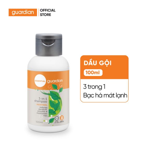 Dầu Gội 3 Trong 1 Guardian Bạc Hà Mát Lạnh 100ml