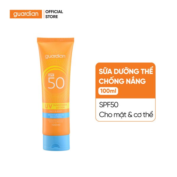 Sữa Dưỡng Thể Chống Nắng Guardian Face & Body Uv Suncreen Lotion Spf50 Cho Mặt Và Cơ Thể 100ml