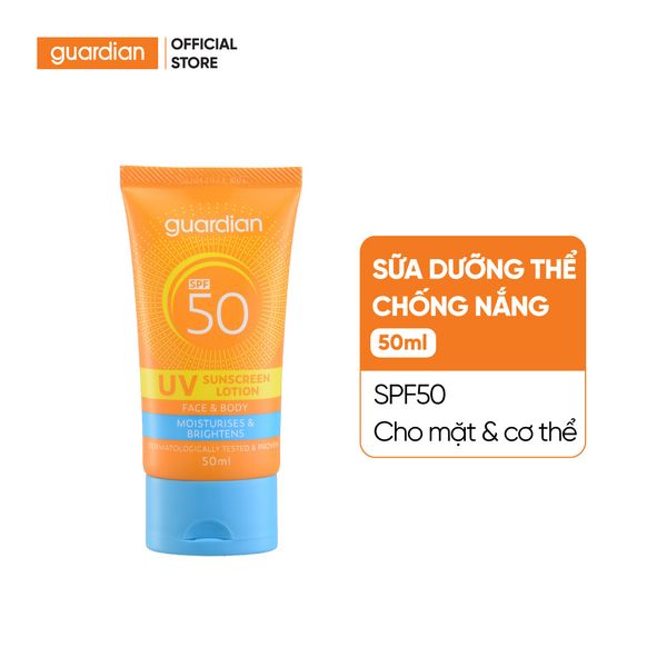 Sữa Dưỡng Thể Chống Nắng Guardian Face & Body Uv Suncreen Lotion Spf50 Cho Mặt Và Cơ Thể 50Ml