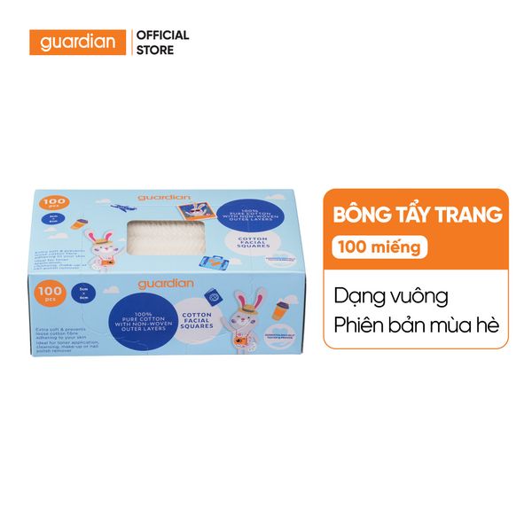 Bông Tẩy Trang Hình Vuông Guardian Facial Square Phiên Bản Mùa Hè 100 Miếng