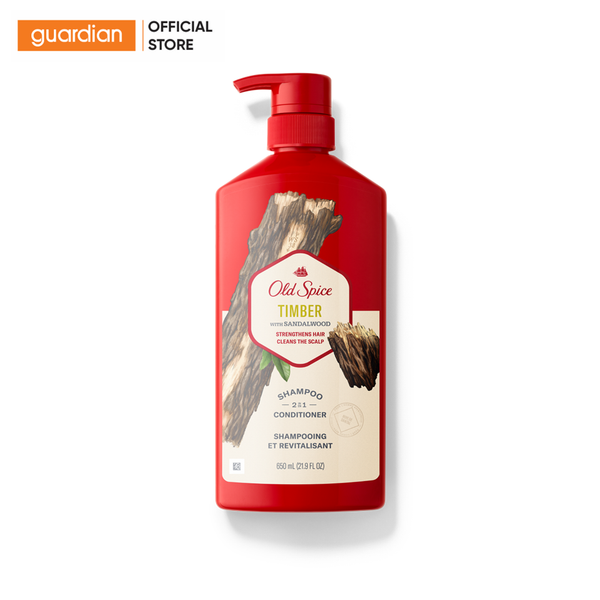 Dầu Gội Xả Old Spice 2 In 1 Timber Hương Gỗ Đàn Hương 650Ml