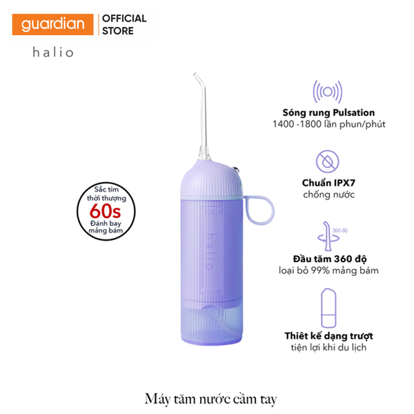 Máy Tăm Nước Cầm Tay Halio Ultraclean Oral Irrigator Periwinkle Màu Tím