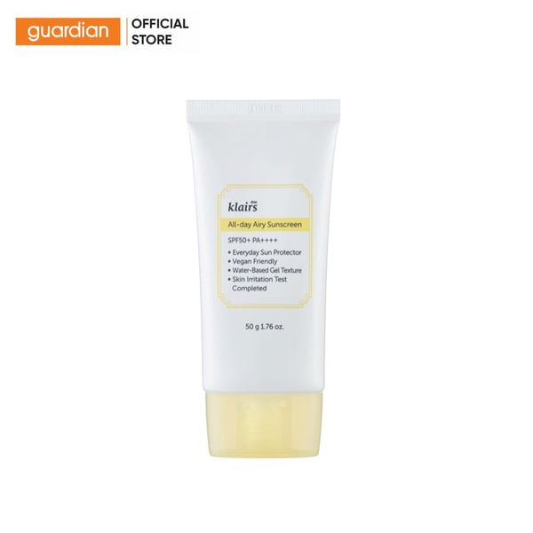 Kem Chống Nắng Ẩm Mượt, Làm Dịu Da Klairs All Day Airy Sunscreen SPF50+ PA++++ 50G