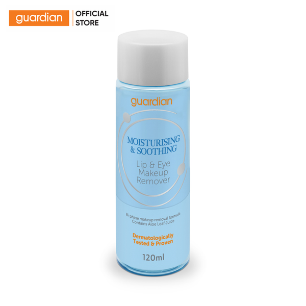 Nước Tẩy Trang Mắt Môi Ẩm Mượt Guardian Moisturising & Soothing Lip & Eye Makeup Remover 120Ml