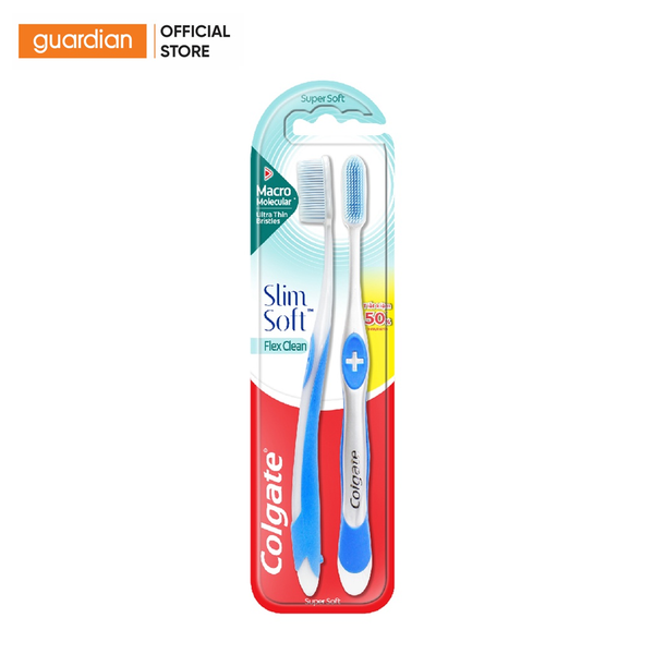 Bộ Đôi Bàn Chải Đánh Răng Siêu Mềm Colgate Slimsoft Flex Clean 2 Cây