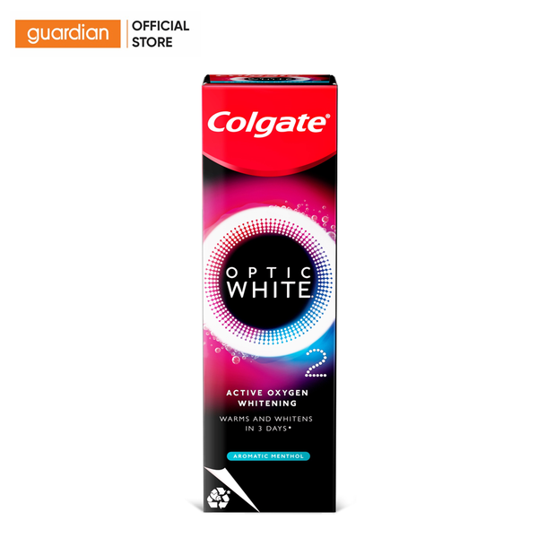 Kem Đánh Răng Colgate Optic White O2 Từ Oxy Than Hoạt Tính 85Gr