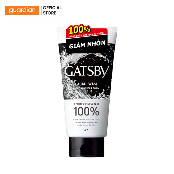 Sữa Rửa Mặt Than Hoạt Tính Gatsby Facial Wash Strong Clear Foam 130G
