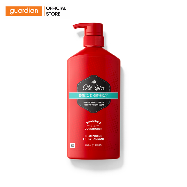 Dầu Gội Xả Old Spice 2 In 1 Pure Sport Hương Bạc Hà 650Ml