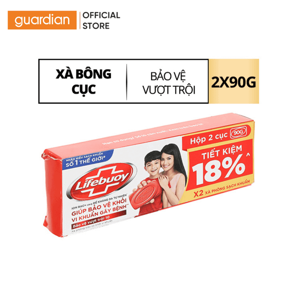 Xà Bông Cục Bảo Vệ Vượt Trội Lifebuoy 90G