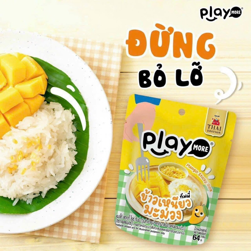  Kẹo Dẻo Xôi Xoài Thai Edition Playmore Mango Sticky Rice 64g 