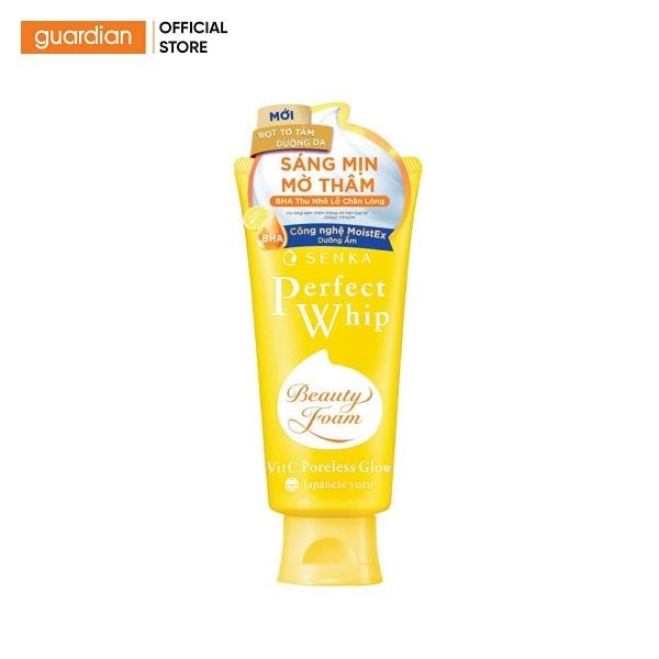 Sữa Rửa Mặt Dưỡng Sáng Mờ Thâm Senka Perfect Whip Vit C Poreless Glow 100Gr