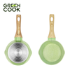 Nồi 16cm đúc men đá ceramic miệng rót Green Cook GCS231 màu xanh 10 lớp chống dính sử dụng được trên tất cả các loại bếp - greencook