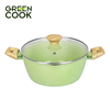 Nồi 24cm đúc men đá ceramic miệng rót Green Cook GCS231 màu xanh 10 lớp chống dính sử dụng được trên tất cả các loại bếp - greencook