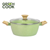 Nồi 20cm đúc men đá ceramic miệng rót Green Cook GCS231 màu xanh 10 lớp chống dính sử dụng được trên tất cả các loại bếp - greencook