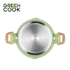 Nồi 20cm đúc men đá ceramic miệng rót Green Cook GCS231 màu xanh 10 lớp chống dính sử dụng được trên tất cả các loại bếp - greencook