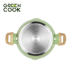 Nồi 24cm đúc men đá ceramic miệng rót Green Cook GCS231 màu xanh 10 lớp chống dính sử dụng được trên tất cả các loại bếp - greencook