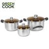 Bộ nồi inox 3 đáy Green Cook GCS08-T1 gồm 3 món (2 nồi 1 quánh) sử dụng được trên bếp từ