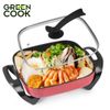 Nồi lẩu, nướng điện nguyên khối chống dính 5L 30cm Green Cook GCEH30 chuẩn Hàn Quốc