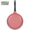 Chảo đúc đáy từ chống dính men đá ceramic màu hồng 26 cm Green Cook GCP03-26IHP công nghệ Hàn Quốc