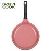 Chảo đúc đáy từ chống dính men đá ceramic màu hồng 28 cm Green Cook GCP03-28IHP công nghệ Hàn Quốc