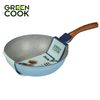 Chảo đúc đáy từ men đá xanh sapphire 26 cm Green Cook GCP09-26IH