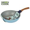 Chảo đúc đáy từ men đá xanh sapphire 28 cm Green Cook GCP09-28IH