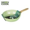 Chảo nhôm sâu men đá ceramic miệng rót Green Cook GCP231-28IH màu xanh 10 lớp chống dính sử dụng được trên tất cả các loại bếp - greencook