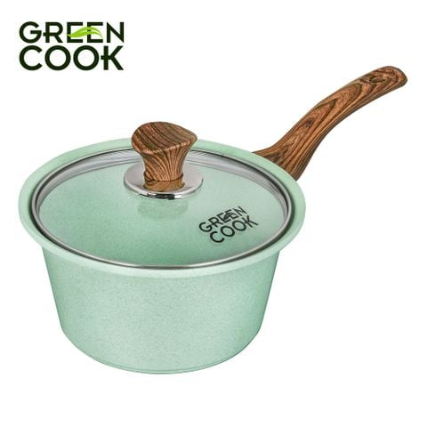 Nồi (quánh) đúc đáy từ men đá xanh ngọc 18 cm Green Cook GCS05-18IH công nghệ Hàn Quốc