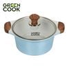 Nồi đúc 24 cm đáy từ men đá chống dính xanh sapphire Green Cook GCS09-24IH công nghệ Hàn Quốc