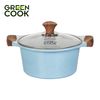 Nồi đúc 20 cm đáy từ men đá chống dính xanh sapphire Green Cook GCS09-20IH công nghệ Hàn Quốc