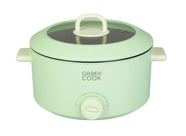 Lẩu điện Green Cook GCEH234, dung tích 4L, nồi đa chức năng chống dính đun nấu, hầm canh, chiên xào, bảo hành 12 tháng