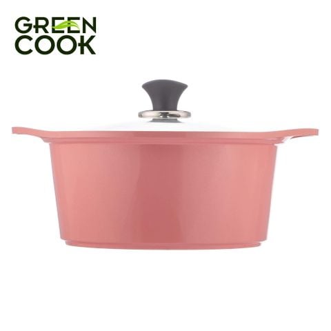 Nồi đúc ceramic vân đá đáy từ 20cm Green Cook GCS02-20IH