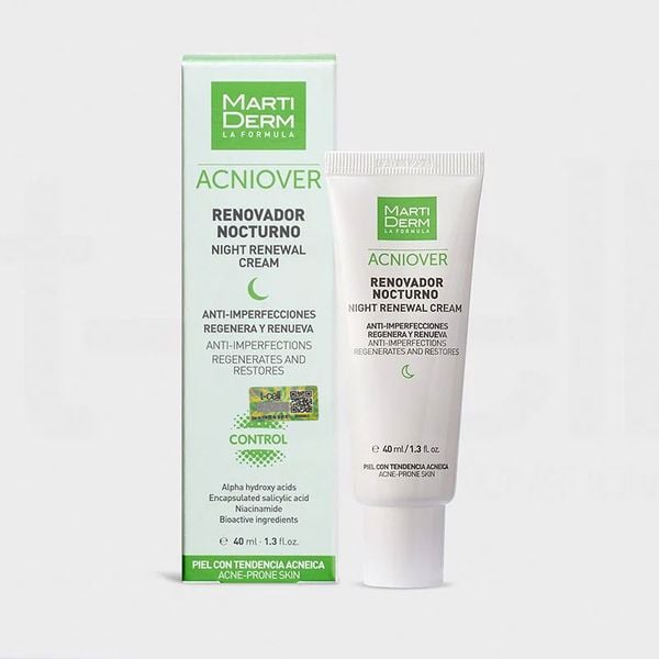 Kem Dưỡng Tái Tạo Ban Đêm Cho Da Dầu Mụn - MartiDerm Acniover Night Renewal Cream (40ml)