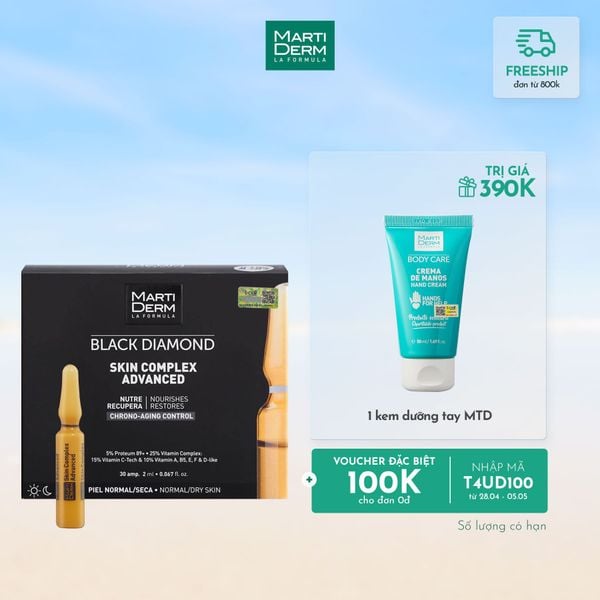  Ampoule Chống Oxy Hoá, Trẻ Hóa & Làm Sáng Da 5% Proteum 89+, 15% Vitamin C-Tech - MartiDerm Black Diamond Skin Complex Advanced 