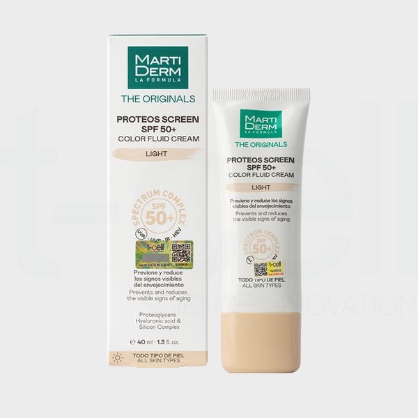 Kem Chống Nắng Làm Đều Màu Da - MartiDerm The Originals Proteos Screen SPF50+ Color Fluid Cream (Light) (40ml) Mỹ phẩm SKU:10010212