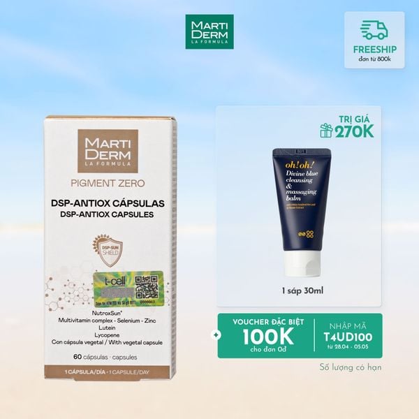  Viên Uống Chống Nắng Thuần Chay - MartiDerm Pigment Zero DSP Antiox Capsules (60 Viên) 