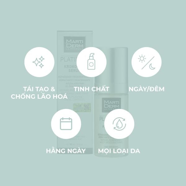  Tinh chất tái tạo và chống lão hoá - MartiDerm Platinum Krono-Age Serum 